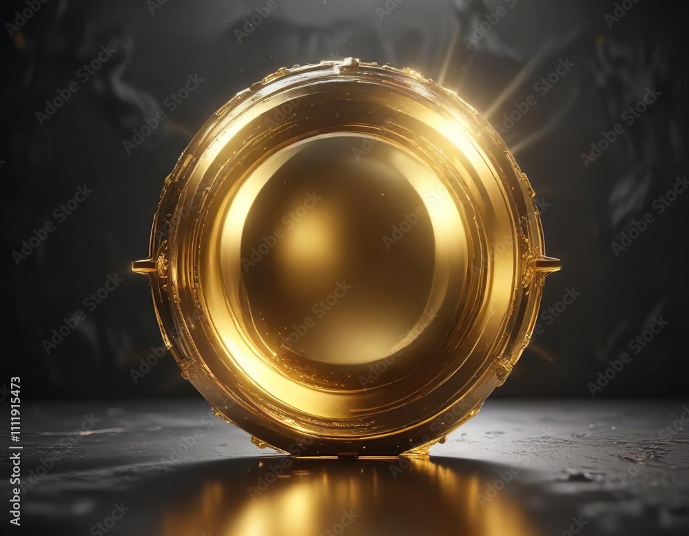 Luminous gold aura surrounding a central object, light, intense, glow Luminous gold aura surrounding a central object, light, intense, glow