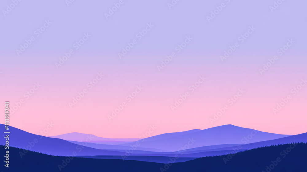 Obraz premium Clear winter twilight sky showing a smooth gradient from lilac to deep blue tones