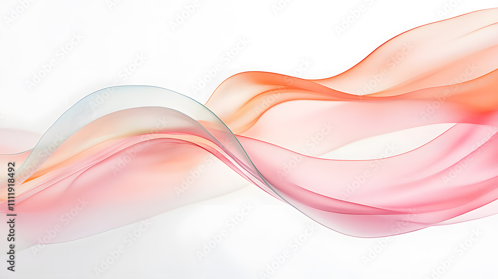 Fototapeta premium Abstract pink fabric or liquid wave or wavy folds silk texture satin isolated on white background