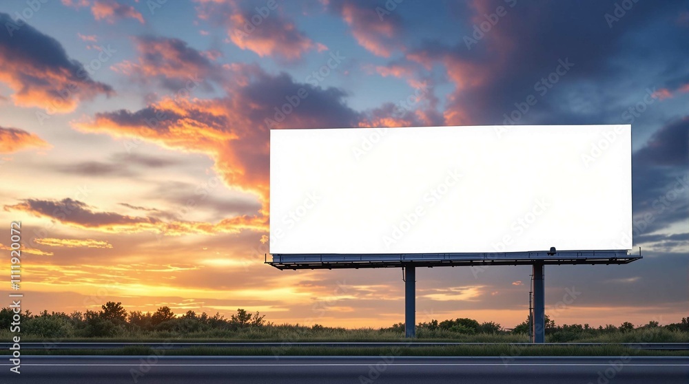 blank billboard on the highway during the twilight or blank template for outdoor advertising blank billboard on the highway during the twilight or blank template for outdoor advertising