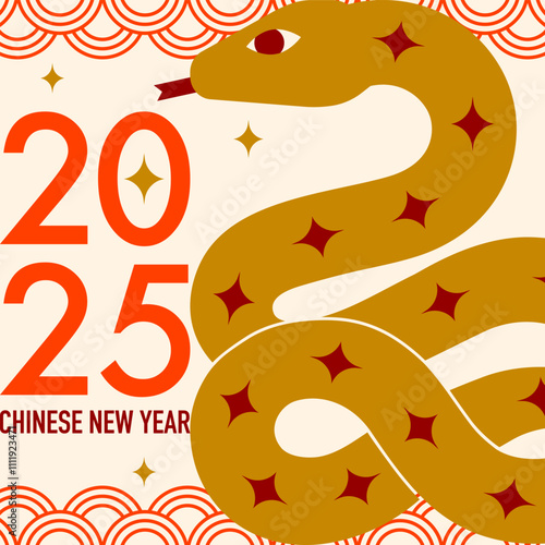 Chinese new year 2025. Snake symbol of the year. 