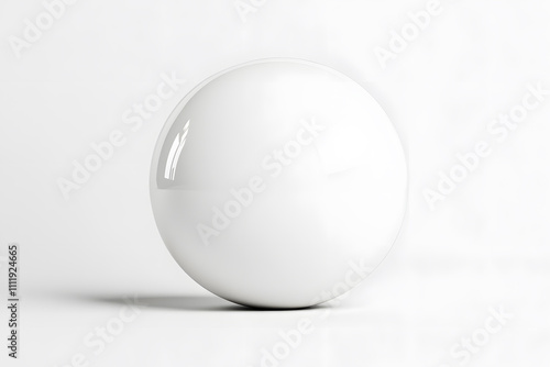 3D white sphere, mock up, isolated on white background