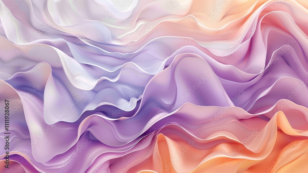 Smooth pastel colored waves creating an abstract pattern, perfect for backgrounds and design projects Smooth pastel colored waves creating an abstract pattern, perfect for backgrounds and design projects