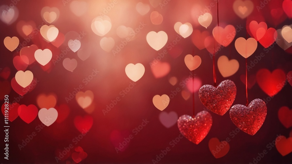 Romantic pattern of red and white hearts on a blurred red background, symbolizing love and passion, perfect for Valentine's Day Romantic pattern of red and white hearts on a blurred red background, symbolizing love and passion, perfect for Valentine's Day
