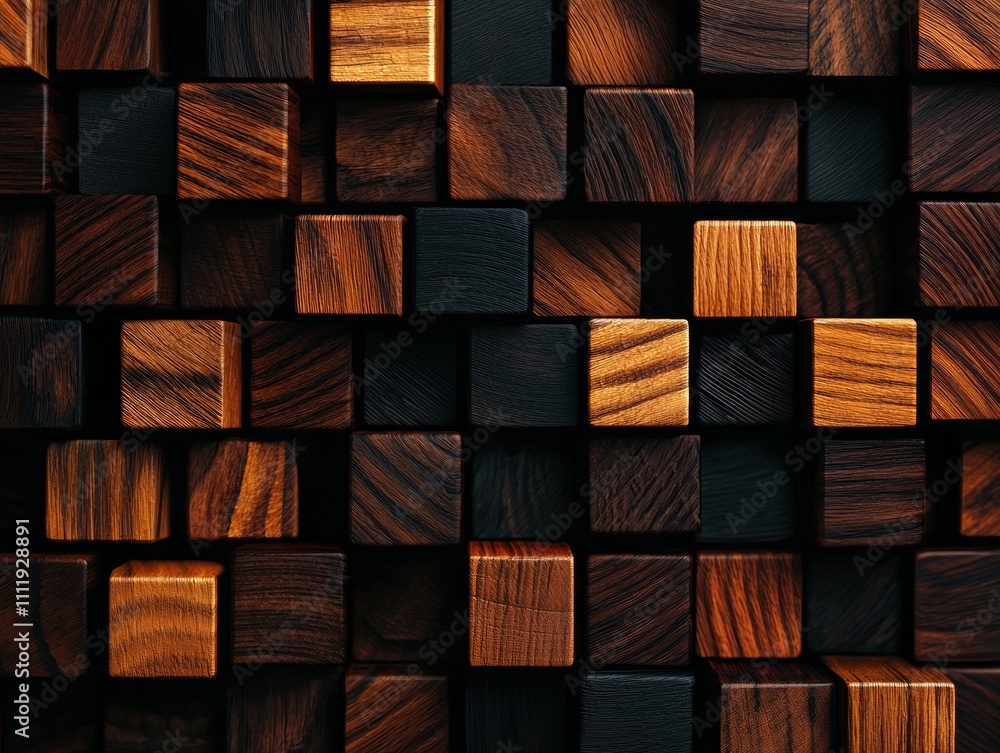 A visually striking arrangement of various wooden cubes showcasing rich textures and warm colors, creating a captivating pattern. A visually striking arrangement of various wooden cubes showcasing rich textures and warm colors, creating a captivating pattern.