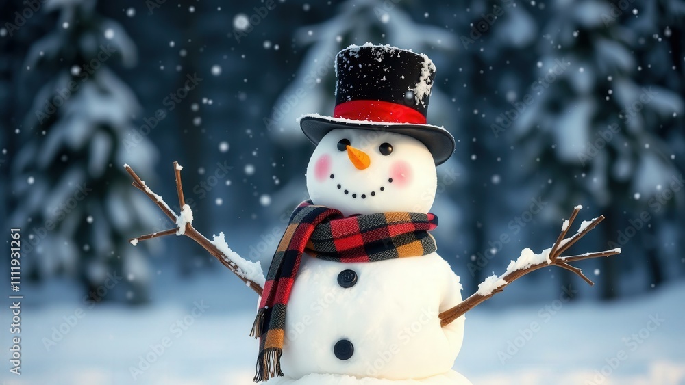 Charming Snowman in Winter Wonderland, Perfect for Holiday Greetings, Decorations, and Seasonal Joy Charming Snowman in Winter Wonderland, Perfect for Holiday Greetings, Decorations, and Seasonal Joy
