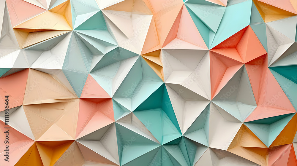 Abstract Triangles: Pastel Hues Geometric Design Abstract Triangles: Pastel Hues Geometric Design