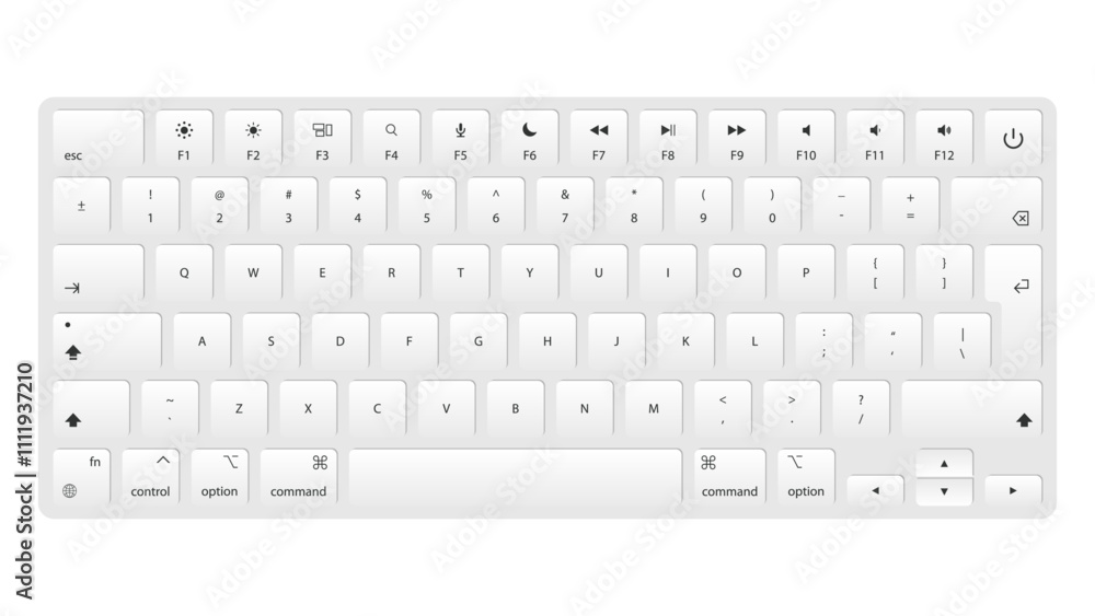 Εκτύπωση καμβά Keyboard Design on white Background