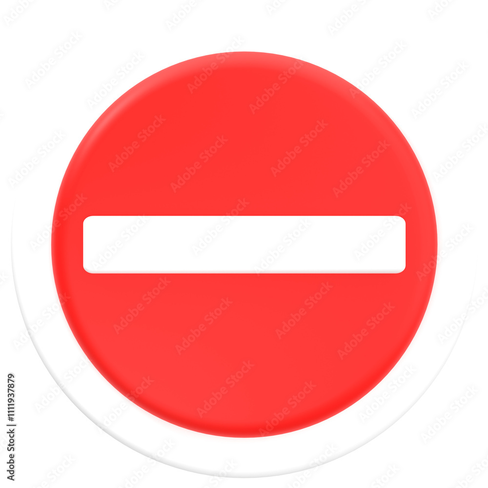 3D No Entry Sign Icon 3D No Entry Sign Icon