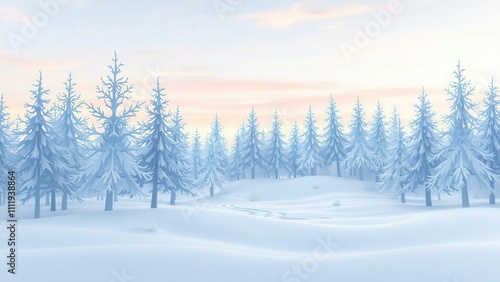 Serene Winter Forest Landscape: Perfect for Holiday Greetings, Wall Art, or Calming Desktop Backgrounds