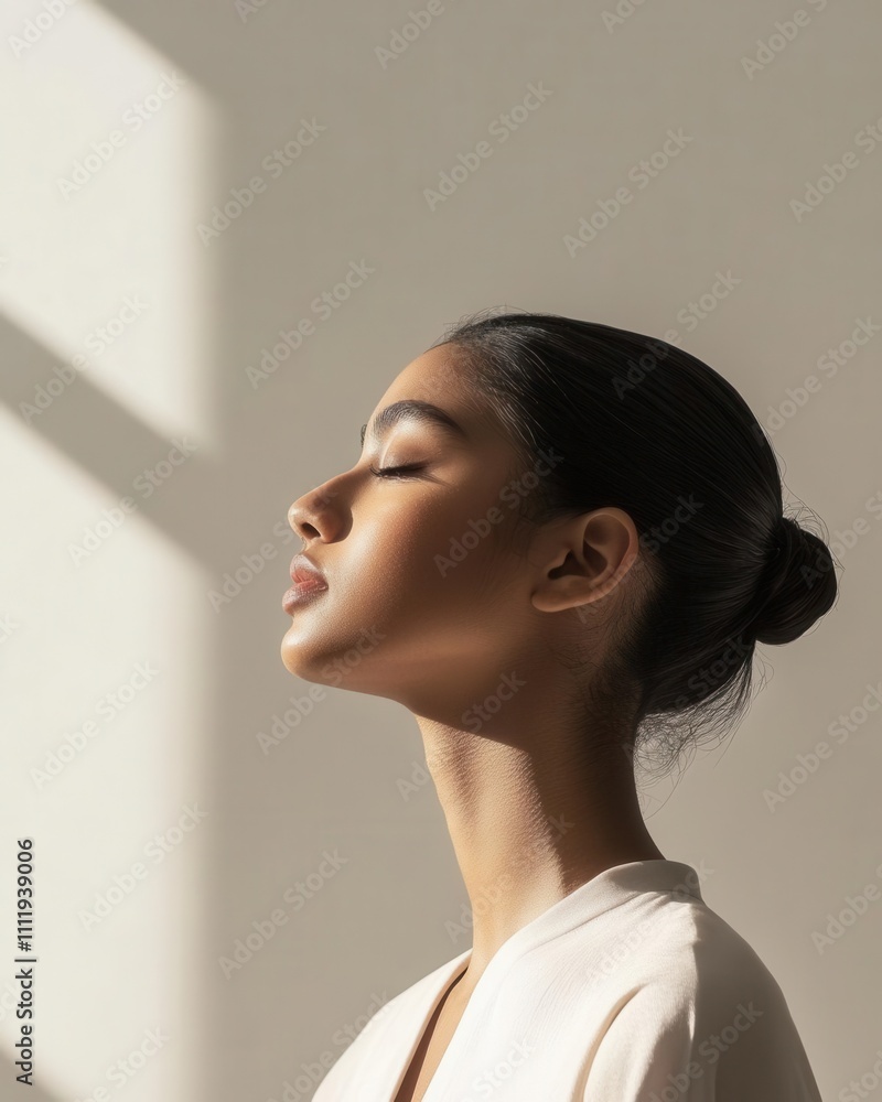 A serene, introspective moment captured in soft light, showcasing tranquility and inner peace. A serene, introspective moment captured in soft light, showcasing tranquility and inner peace.