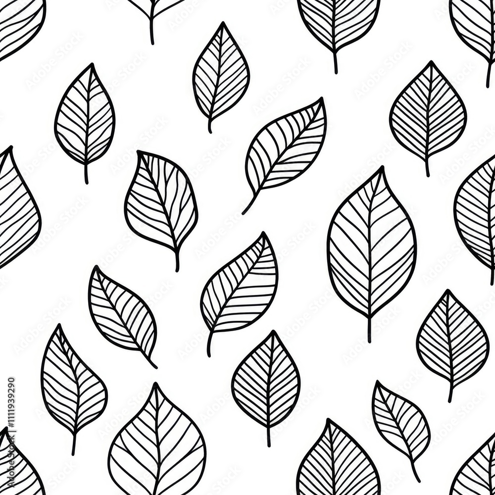 Seamless pattern of simple leaves. Seamless pattern of simple leaves.