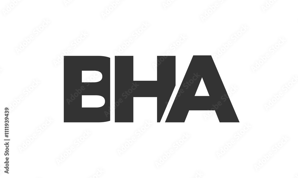 BHA logo design template with strong and modern bold text. Initial based vector logotype featuring simple and minimal typography. Trendy company identity. BHA logo design template with strong and modern bold text. Initial based vector logotype featuring simple and minimal typography. Trendy company identity.