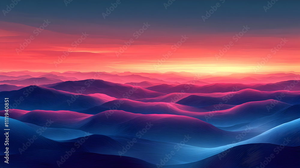 Sunset's Hues Paint Vibrant Mountains Sunset's Hues Paint Vibrant Mountains