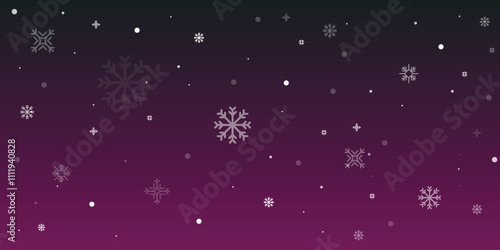 Purple Christmas background with snowflakes and dot pattern