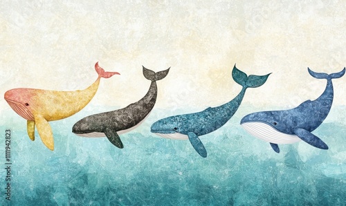 Artistic whale illustration ocean digital artwork photo