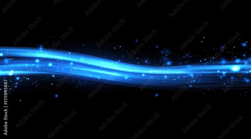 Abstract blue glowing light effect background with bokeh lights and particles. High-speed motion blur, fast-moving stars. Abstract blue glowing light effect background with bokeh lights and particles. High-speed motion blur, fast-moving stars.