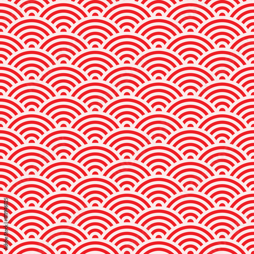 Red Oriental Traditional seamless pattern for background and fabric.