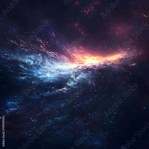 Wallpaper Mural a dark space background with a purple and blue galaxy in the middle. Generative AI Torontodigital.ca