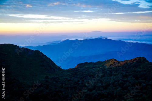 Breathtaking sunrise over mountain range nature landscape photography serene environment captivating viewpoint tranquil concept photo