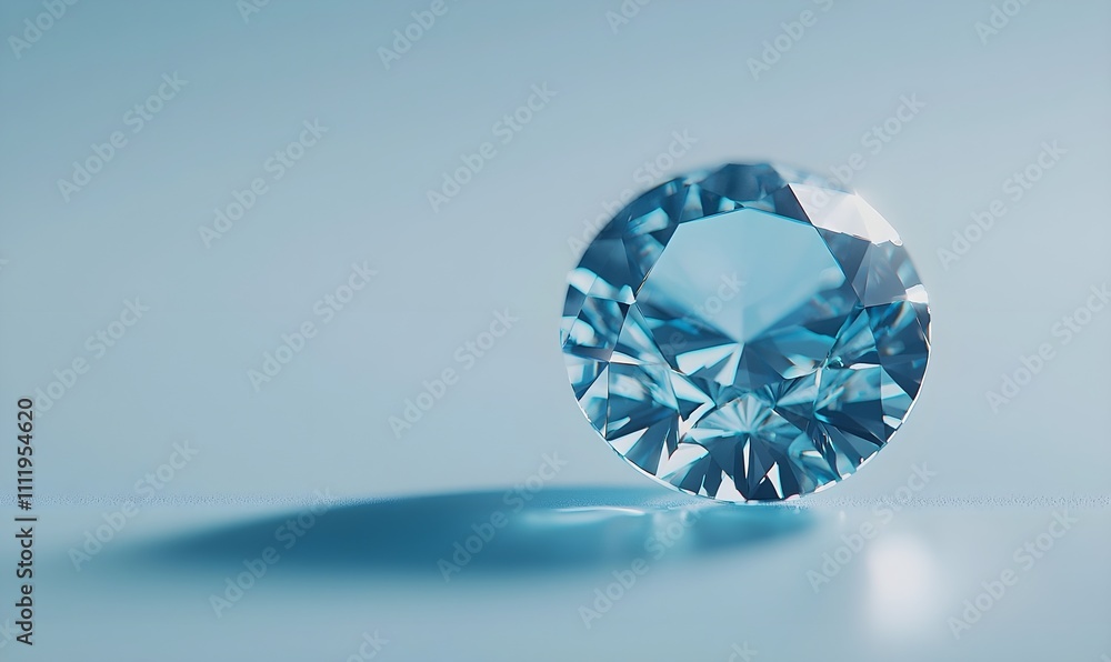 Shiny light blue jewelry with clean facets on a light blue background Shiny light blue jewelry with clean facets on a light blue background