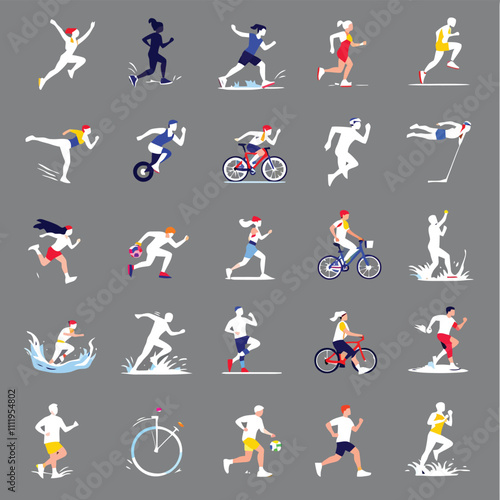 a series of illustrations of people doing various activities