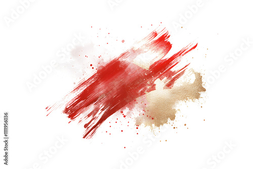 Dynamic red and gold grunge brush strokes isolated on white background abstract art creative environment artistic viewpoint