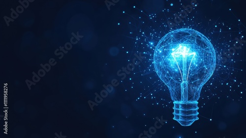 Illuminating innovation digital light bulb concept technology lab graphic design futuristic environment close-up viewpoint