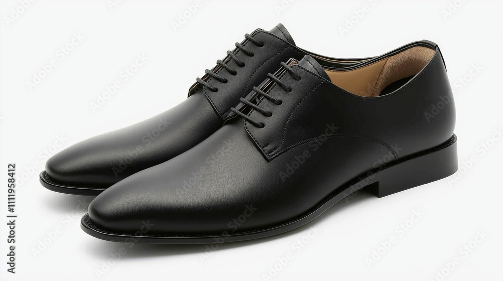 Black leather formal shoes isolated on a white background Black leather formal shoes isolated on a white background