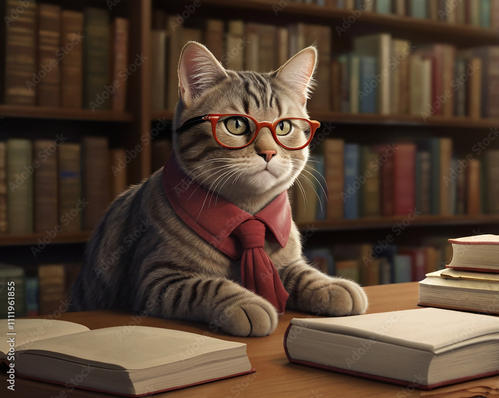 Tabby the Cat Librarian: Organize Books and Inspire Readers. Librarian Keith: The Scholarly Tabby Cat Who Loves Quiet Library Moments Tabby the Cat Librarian: Organize Books and Inspire Readers. Librarian Keith: The Scholarly Tabby Cat Who Loves Quiet Library Moments