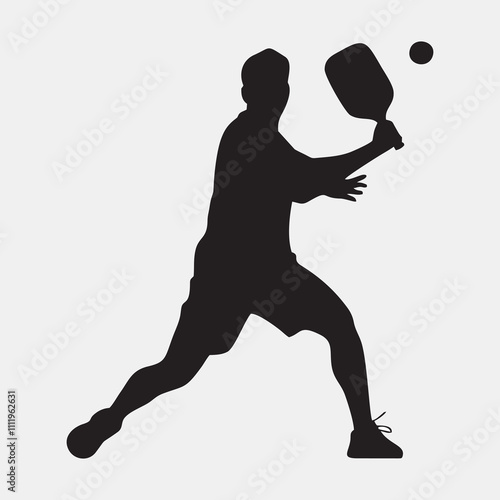 Silhouette Pickleball Players in Action - Dynamic Sports Poses
