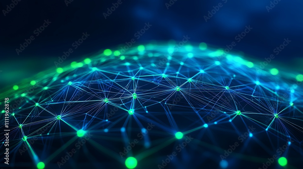 Abstract digital landscape of interconnected lines and glowing nodes illustrating advanced technology concept Abstract digital landscape of interconnected lines and glowing nodes illustrating advanced technology concept