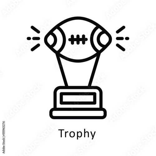 Trophy vector Outline Icon. Eps file 10