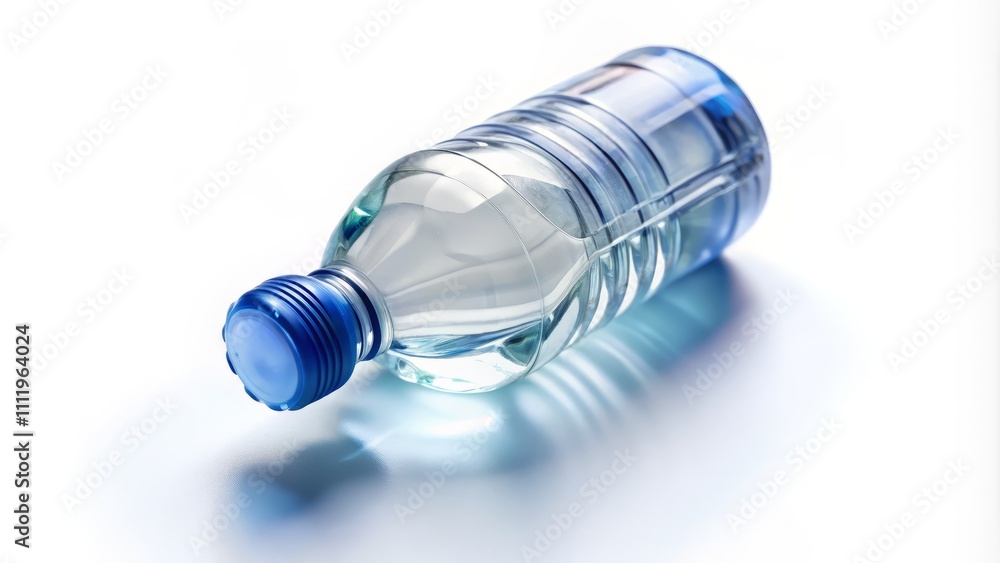 Isolated Small Water Bottle with Tilt-Shift Photography Effect on White Background for Clean and Minimalist Stock Image Needs Isolated Small Water Bottle with Tilt-Shift Photography Effect on White Background for Clean and Minimalist Stock Image Needs