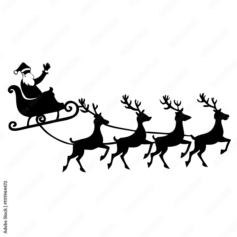 Santa Claus sleigh, Santa Sleigh Silhouette Vector, Santa Claus Sleigh Vector Art Santa Claus sleigh, Santa Sleigh Silhouette Vector, Santa Claus Sleigh Vector Art