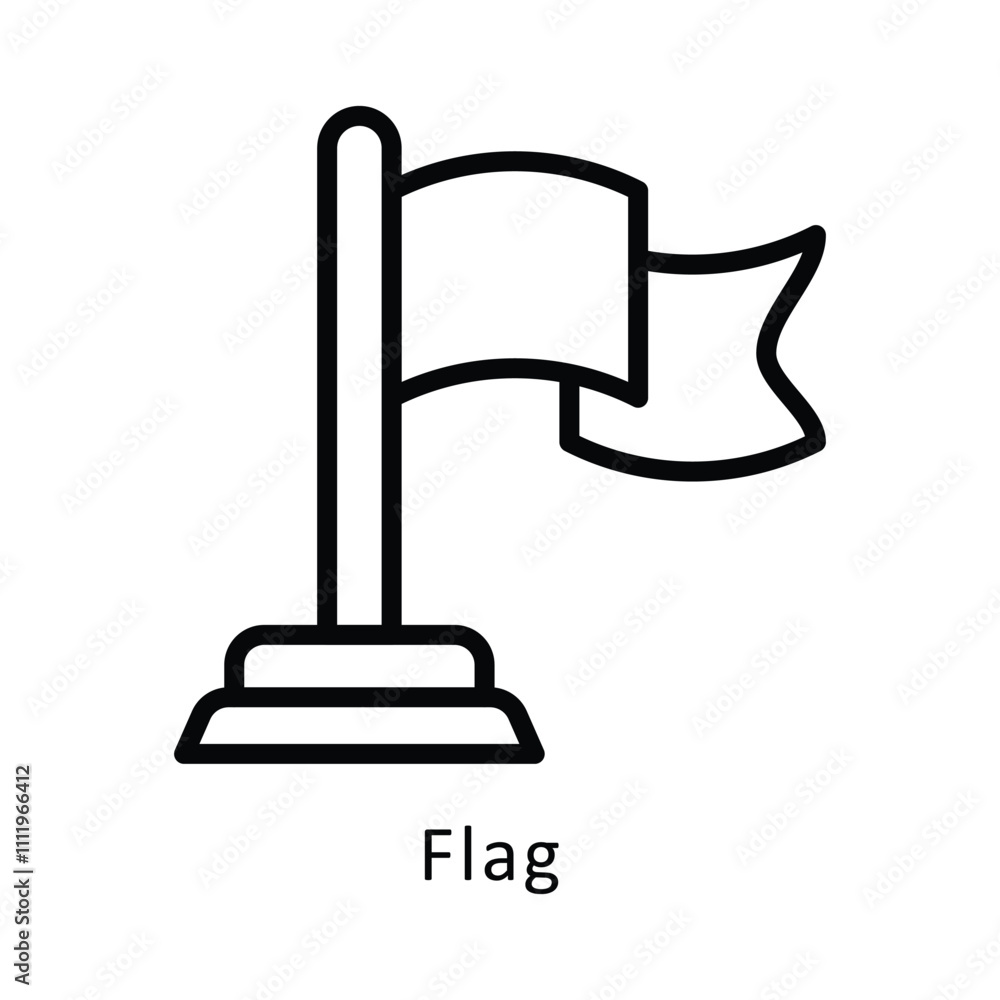 Flag vector Outline Icon. Eps file 10 Flag vector Outline Icon. Eps file 10
