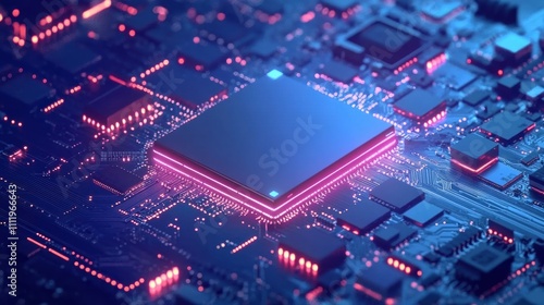 Wallpaper Mural An AI chip merges with an abstract brain on a dark blue backdrop, highlighting the essence of artificial intelligence. Generative AI Torontodigital.ca