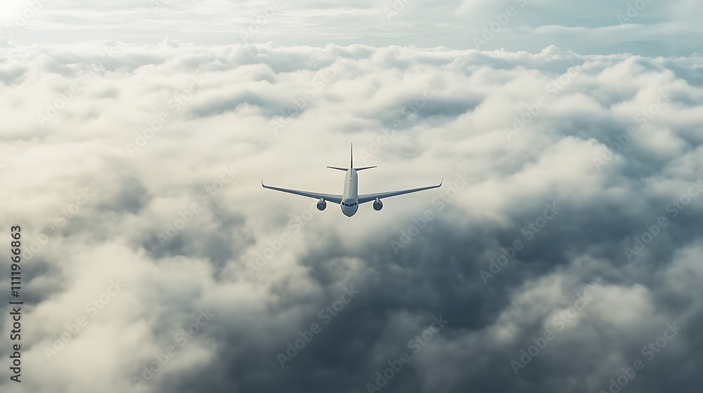 Airplane Flying Above the Clouds: A Stunning Aerial View Airplane Flying Above the Clouds: A Stunning Aerial View