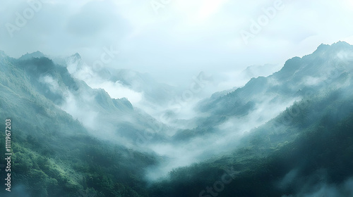 Misty Mountains: Nature's Serene Beauty