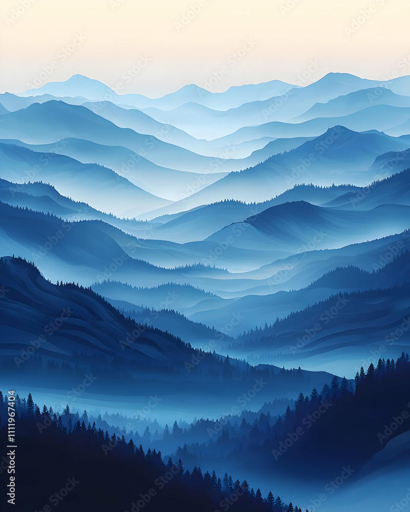 Misty Blue Mountains: Nature's Serene Majesty Misty Blue Mountains: Nature's Serene Majesty