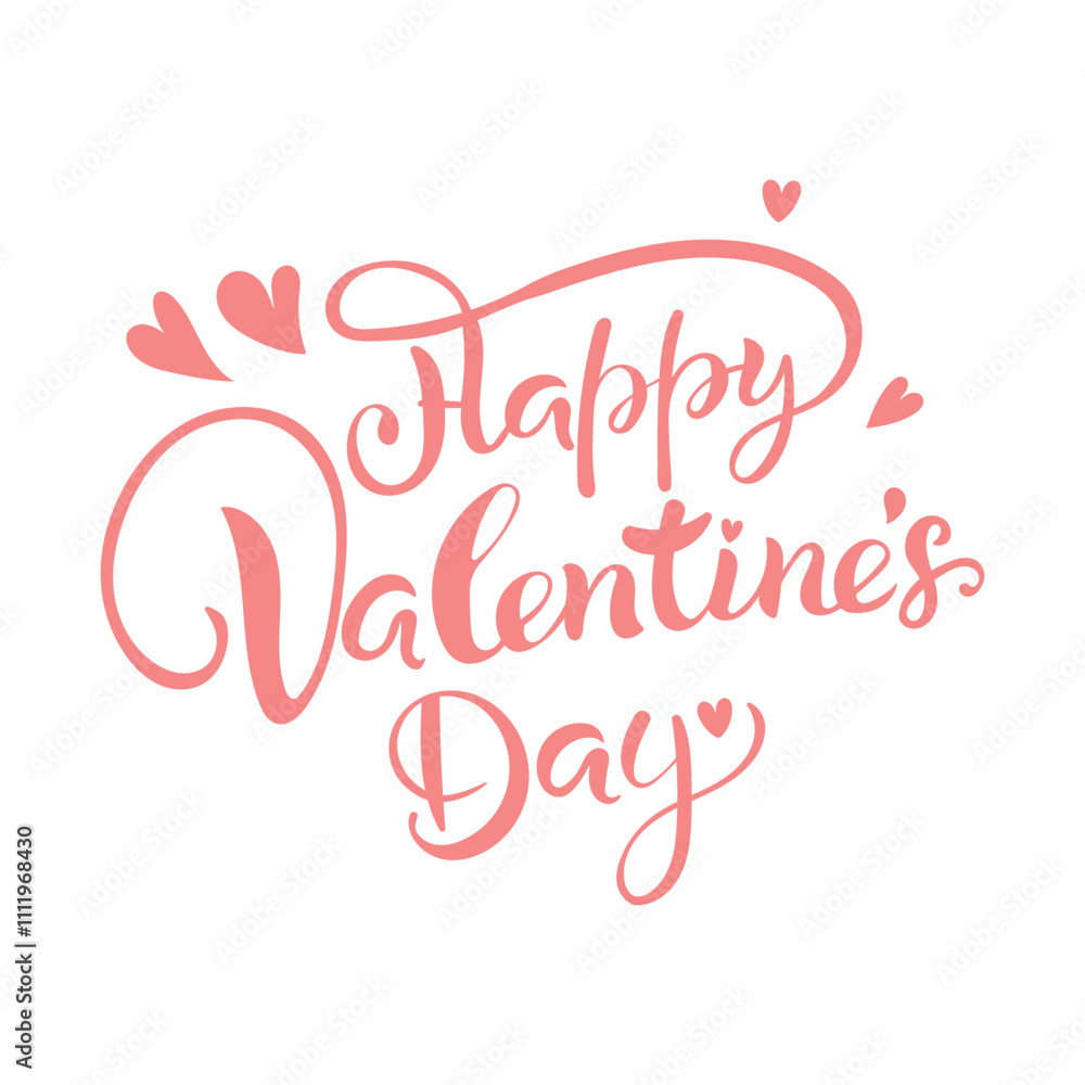 Happy valentines day, pink lettering, on an isolated background. Happy valentines day, pink lettering, on an isolated background.