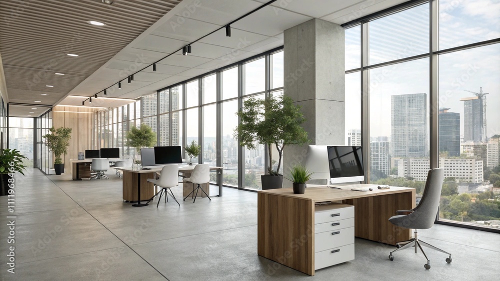 modern office interior, Modern Open Plan Office with Natural Light and Greenery
modern office interior, Modern Open Plan Office with Natural Light and Greenery
