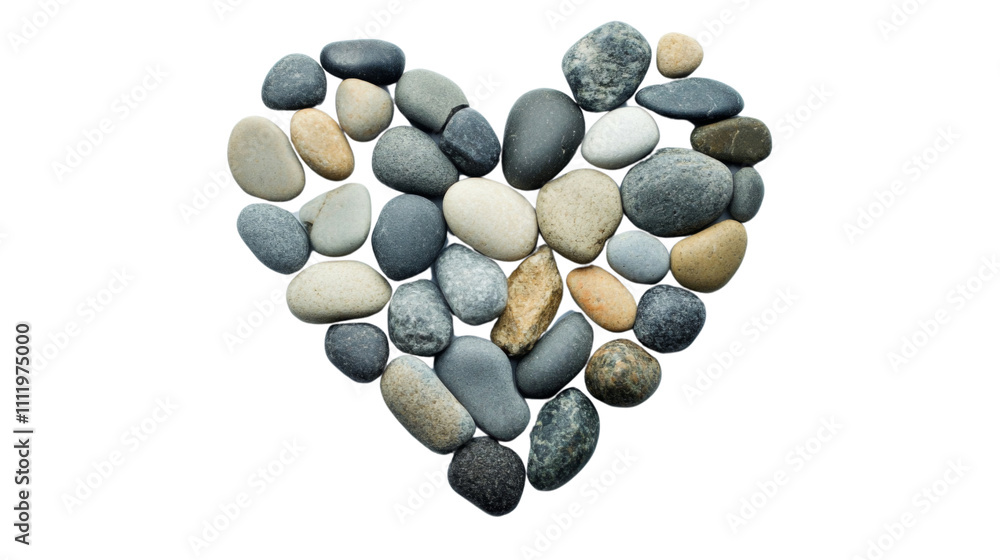 Round stones forming a heart shape transparent background Round stones forming a heart shape transparent background