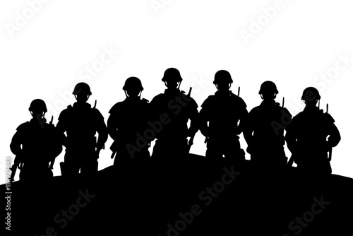 Army force vector silhouettes.