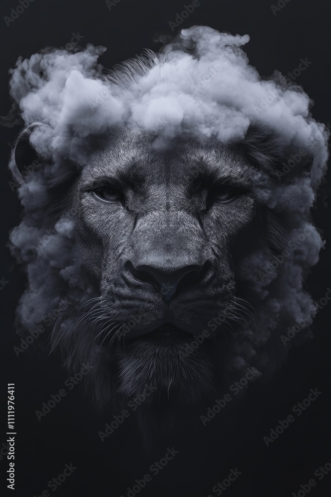 Lion with smoke Lion with smoke