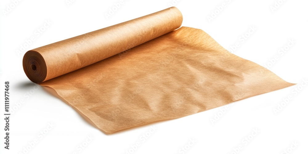 Brown paper roll on table Brown paper roll on table