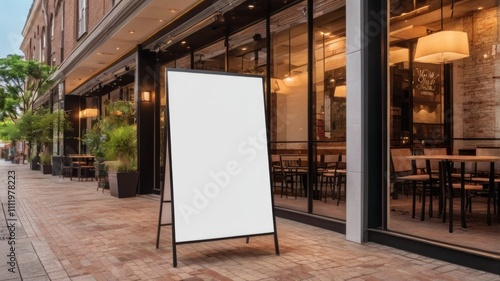 Empty Beer Garden Sign Mockup with Outdoor Vibes
 photo