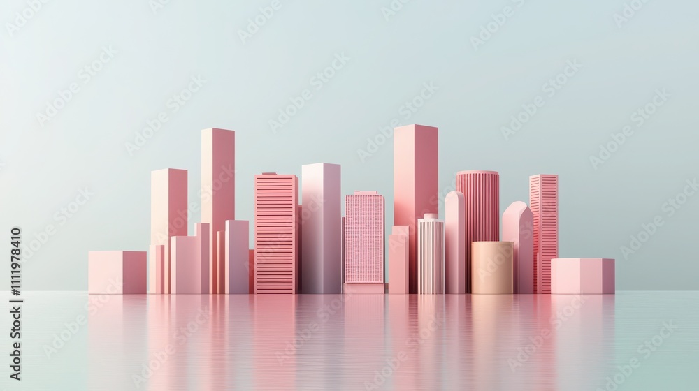 Pop-up future city innovative urban design in pastel gradients Pop-up future city innovative urban design in pastel gradients