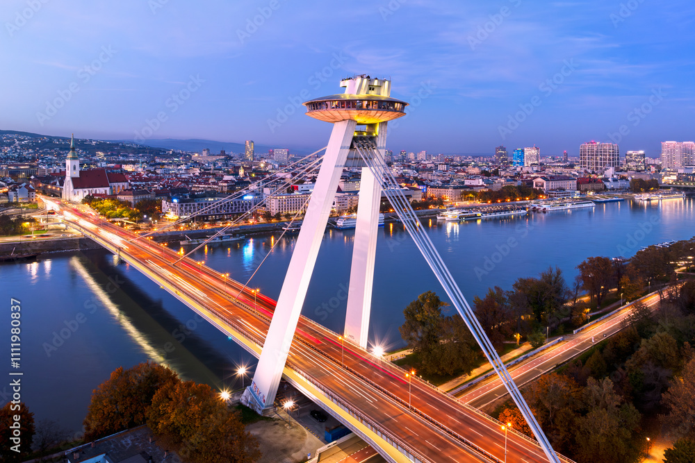 Φωτογραφία Aerial view of part of the capital city of Slovakia, Bratislava, with the domina