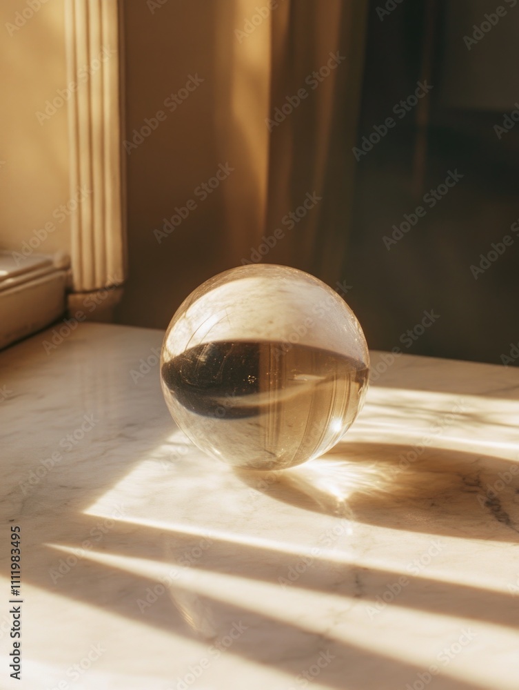 Fototapeta premium Glass Ball on Table